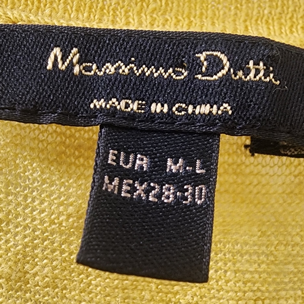 Massimo Dutti Yellow V-Neck Women's Top, Size Medium,‎ Linen. - Picture 2 of 10
